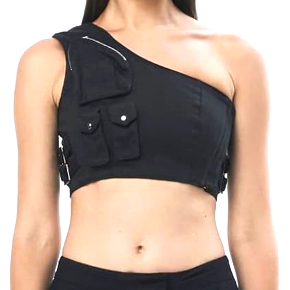 skingraft / Jonny Cota asymmetrical Aaliyah industrial techwear top size XS